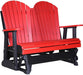 LuxCraft LuxCraft Red 4 ft. Recycled Plastic Adirondack Outdoor Glider Red On Black Adirondack Glider 4APGRB