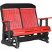 LuxCraft LuxCraft Red 4 ft. Recycled Plastic Highback Outdoor Glider Bench Red On Black Highback Glider 4CPGRB