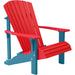 LuxCraft LuxCraft Red Deluxe Recycled Plastic Adirondack Chair Red on Aruba Blue Adirondack Deck Chair PDACRAB