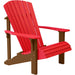 LuxCraft LuxCraft Red Deluxe Recycled Plastic Adirondack Chair Red on Chestnut Brown Adirondack Deck Chair PDACRCB