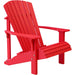 LuxCraft LuxCraft Red Deluxe Recycled Plastic Adirondack Chair With Cup Holder Red Adirondack Deck Chair PDACR