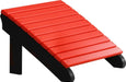 LuxCraft LuxCraft Red Recycled Plastic Deluxe Adirondack Footrest Red On Black Adirondack Deck Chair PDAFRB