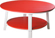LuxCraft LuxCraft Red Recycled Plastic Deluxe Conversation Table Red on White Conversation Table PDCTRW