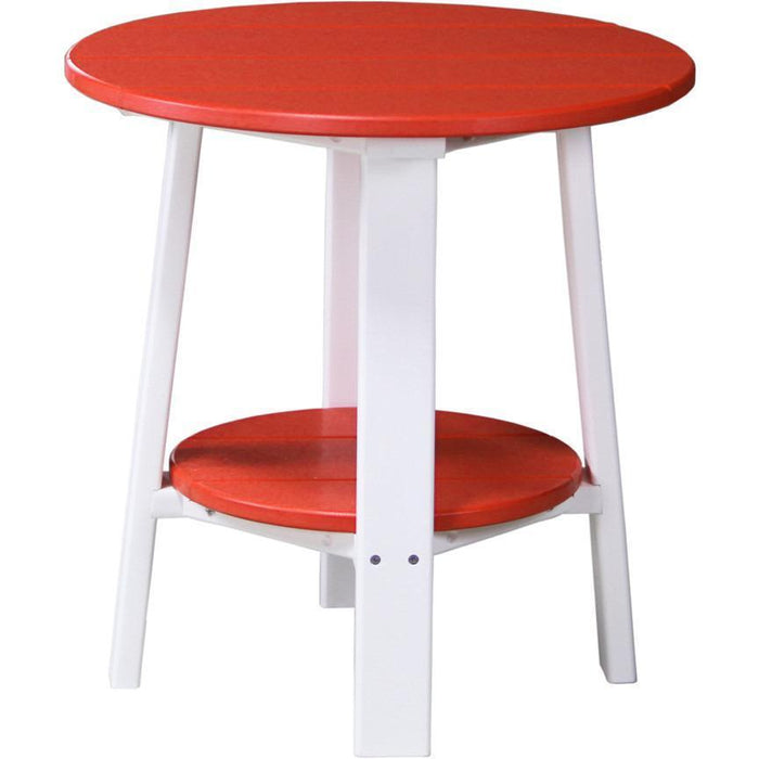 LuxCraft LuxCraft Red Recycled Plastic Deluxe End Table With Cup Holder Red On White End Table PDETRW