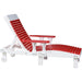 LuxCraft LuxCraft Red Recycled Plastic Lounge Chair With Cup Holder Red On White Adirondack Deck Chair PLCRW