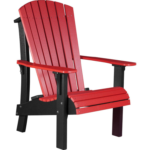 LuxCraft LuxCraft Red Royal Recycled Plastic Adirondack Chair Red On Black Adirondack Deck Chair RACRB