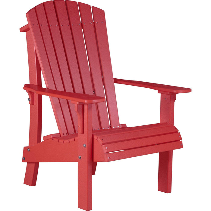LuxCraft LuxCraft Red Royal Recycled Plastic Adirondack Chair With Cup Holder Red Adirondack Deck Chair RACR