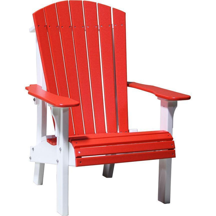 LuxCraft LuxCraft Red Royal Recycled Plastic Adirondack Chair With Cup Holder Red On White Adirondack Deck Chair RACRW