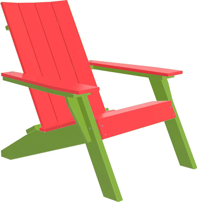 LuxCraft Luxcraft Red Urban Adirondack Chair Red on Lime Green Adirondack Deck Chair UACRG