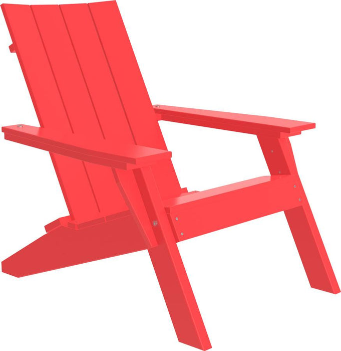 LuxCraft Luxcraft Red Urban Adirondack Chair With Cup Holder Red Adirondack Deck Chair UACR