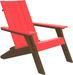 LuxCraft Luxcraft Red Urban Adirondack Chair With Cup Holder Red on Chestnut Brown Adirondack Deck Chair UACRCB