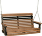 LuxCraft LuxCraft Rollback 4ft. Recycled Plastic Porch Swing Antique Mahogany on Black Porch Swing 4PPSAMB