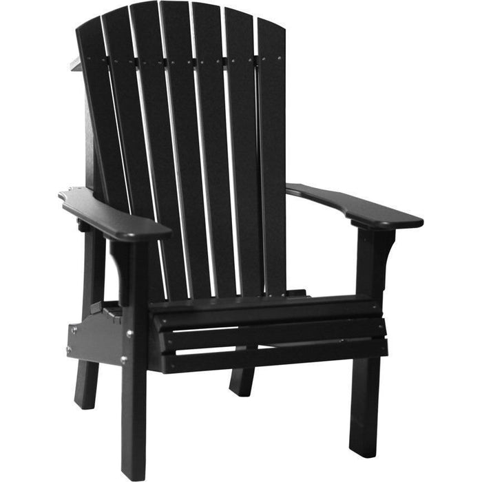 LuxCraft LuxCraft Royal Recycled Plastic Adirondack Chair Black Adirondack Deck Chair RACBK