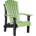LuxCraft LuxCraft Royal Recycled Plastic Adirondack Chair With Cup Holder Lime Green On Black Adirondack Deck Chair RACLGB