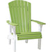 LuxCraft LuxCraft Royal Recycled Plastic Adirondack Chair With Cup Holder Lime Green On White Adirondack Deck Chair RACLGW
