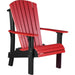LuxCraft LuxCraft Royal Recycled Plastic Adirondack Chair With Cup Holder Red On Black Adirondack Deck Chair RACRB