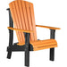 LuxCraft LuxCraft Royal Recycled Plastic Adirondack Chair With Cup Holder Tangerine On Black Adirondack Deck Chair RACTB