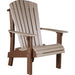 LuxCraft LuxCraft Royal Recycled Plastic Adirondack Chair With Cup Holder Weather Wood On Chestnut Brown Adirondack Deck Chair RACWWCBR