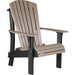 LuxCraft LuxCraft Royal Recycled Plastic Adirondack Chair With Cup Holder Weatherwood On Black Adirondack Deck Chair RACWWB