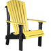 LuxCraft LuxCraft Royal Recycled Plastic Adirondack Chair With Cup Holder Yellow On Black Adirondack Deck Chair RACYB