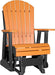 LuxCraft LuxCraft Tangerine Adirondack Recycled Plastic 2 Foot Glider Chair Tangerine on Black Glider Chair 2APGTB