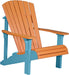 LuxCraft LuxCraft Tangerine Deluxe Recycled Plastic Adirondack Chair With Cup Holder Tangerine on Aruba Blue Adirondack Deck Chair PDACTAB-CH