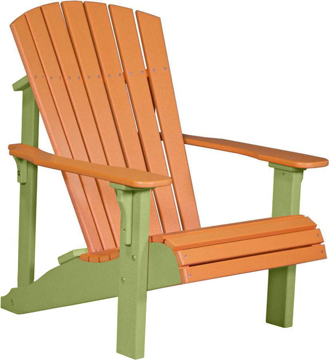 LuxCraft LuxCraft Tangerine Deluxe Recycled Plastic Adirondack Chair With Cup Holder Adirondack Deck Chair