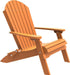 LuxCraft LuxCraft Tangerine Folding Recycled Plastic Adirondack Chair With Cup Holder Tangerine Adirondack Deck Chair PFACT