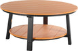LuxCraft LuxCraft Tangerine Recycled Plastic Deluxe Conversation Table With Cup Holder Tangerine on Black Conversation Table PDCTTB