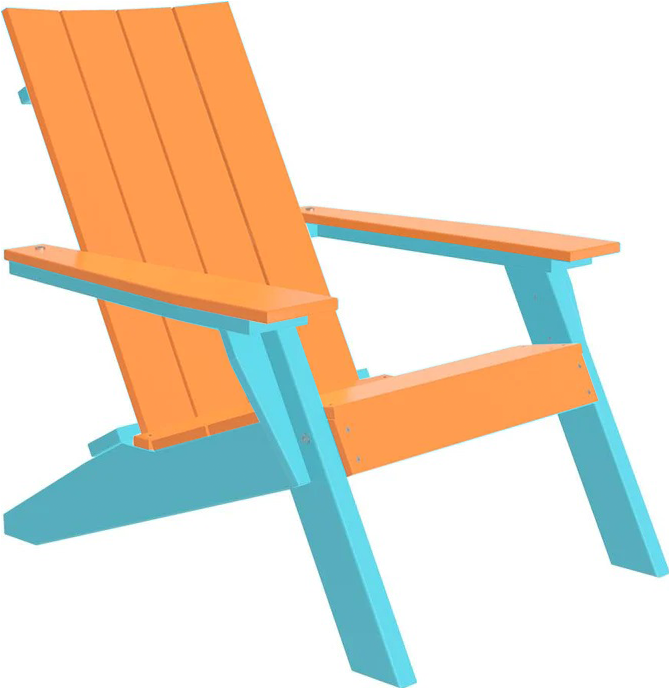 LuxCraft Luxcraft Tangerine Urban Adirondack Chair Tangerine on Aruba Blue Adirondack Deck Chair UACTAB