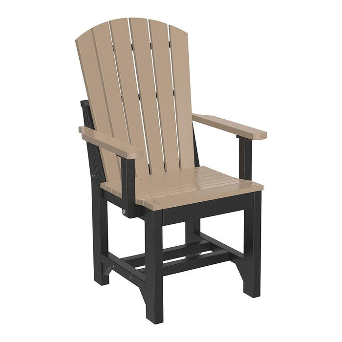 LuxCraft LuxCraft Weatherwood Adirondack Arm Chair With Cup Holder Weatherwood / Black / Dining Chair AAC-WWD/BL-D