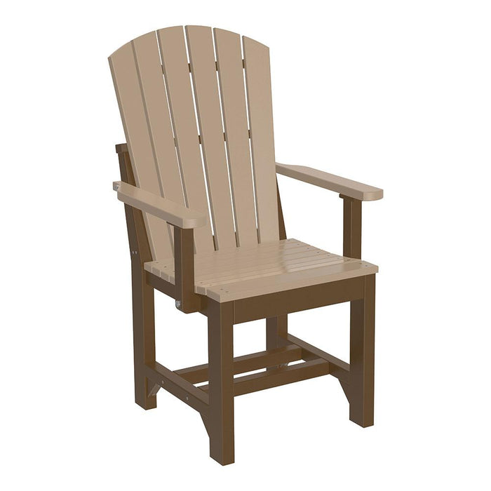 LuxCraft LuxCraft Weatherwood Adirondack Arm Chair With Cup Holder Weatherwood / Chestnut Brown / Dining Chair AAC-WWD/CHBR-D