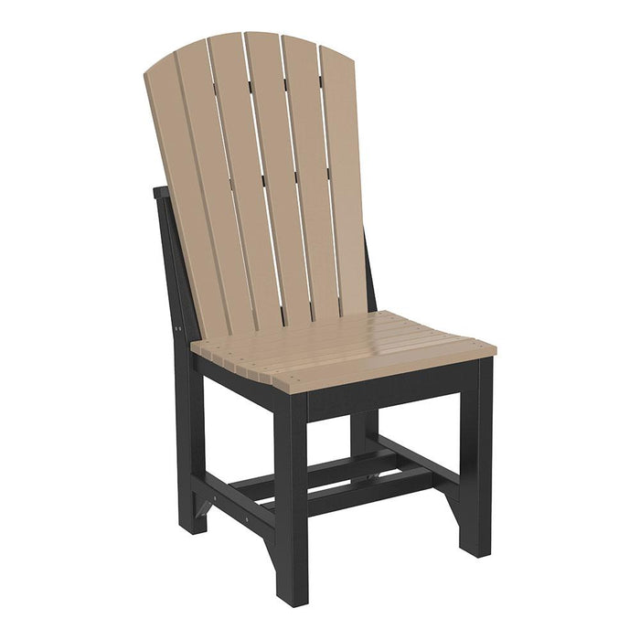 LuxCraft LuxCraft Weatherwood Adirondack Side Chair With Cup Holder Weatherwood / Black / Dining Chair ASC-WWD/BL-D