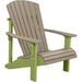 LuxCraft LuxCraft Weatherwood Deluxe Recycled Plastic Adirondack Chair Weatherwood on Lime Green Adirondack Deck Chair PDACWWLG