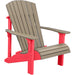 LuxCraft LuxCraft Weatherwood Deluxe Recycled Plastic Adirondack Chair Weatherwood on Red Adirondack Deck Chair PDACWWR