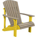LuxCraft LuxCraft Weatherwood Deluxe Recycled Plastic Adirondack Chair Weatherwood on Yellow Adirondack Deck Chair