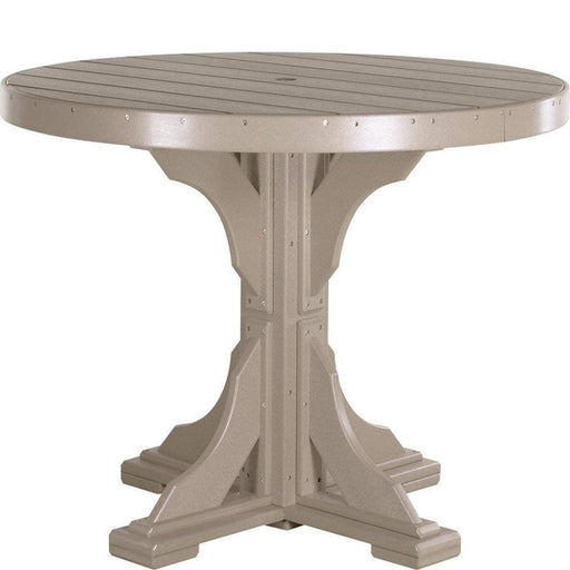 LuxCraft LuxCraft Weatherwood Recycled Plastic 4' Round Table Weatherwood / Bar Tables P4RTBWW