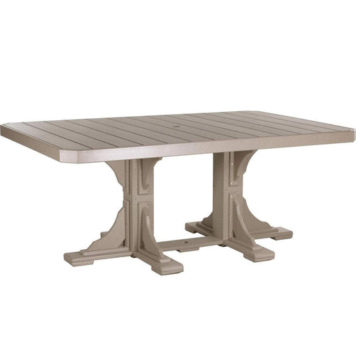 LuxCraft LuxCraft Weatherwood Recycled Plastic 4x6 Rectangular Table With Cup Holder Weatherwood / Bar Tables P46RTBWW