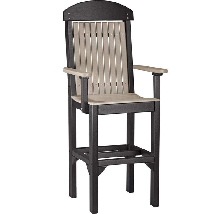 LuxCraft LuxCraft Weatherwood Recycled Plastic Captain Chair Weatherwood On Black / Bar Chair Chair PCCBWWB