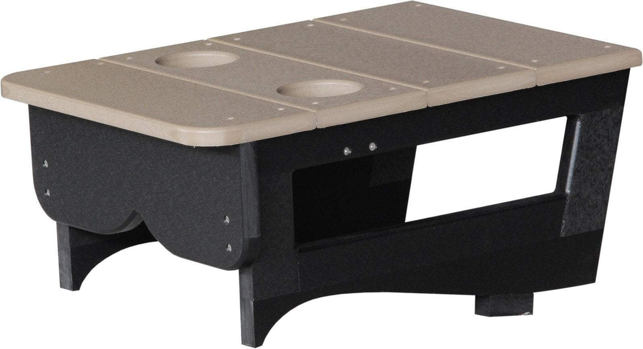 LuxCraft LuxCraft Weatherwood Recycled Plastic Center Table Cupholder With Cup Holder Weatherwood on Black Accessories PCTAWWB