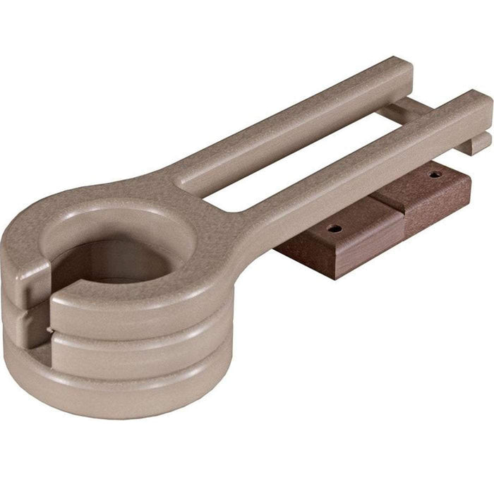 LuxCraft LuxCraft Weatherwood Recycled Plastic Cup Holder (Slideout) Weatherwood On Chestnut Brown Accessories PCWWWCBR