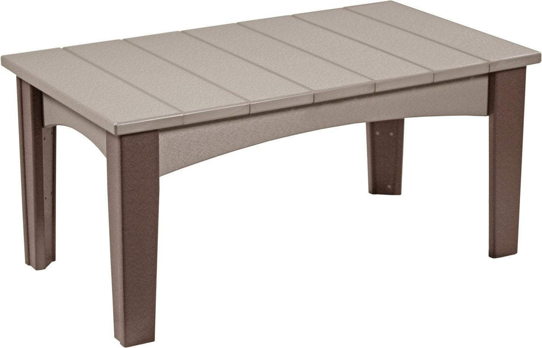 LuxCraft LuxCraft Weatherwood Recycled Plastic Island Coffee Table Weatherwood on Chestnut Brown Accessories ICTWWCBR