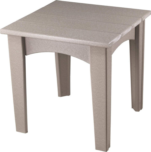 LuxCraft LuxCraft Weatherwood Recycled Plastic Island End Table With Cup Holder Weatherwood Accessories IETWW