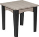 LuxCraft LuxCraft Weatherwood Recycled Plastic Island End Table With Cup Holder Weatherwood on Black Accessories IETWWB
