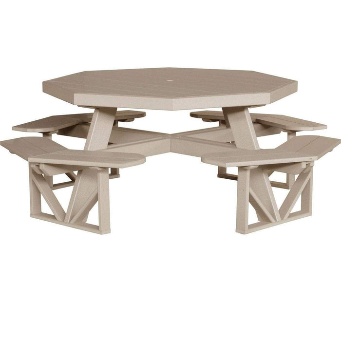 LuxCraft LuxCraft Weatherwood Recycled Plastic Octagon Picnic Table Weatherwood Tables POPTWW