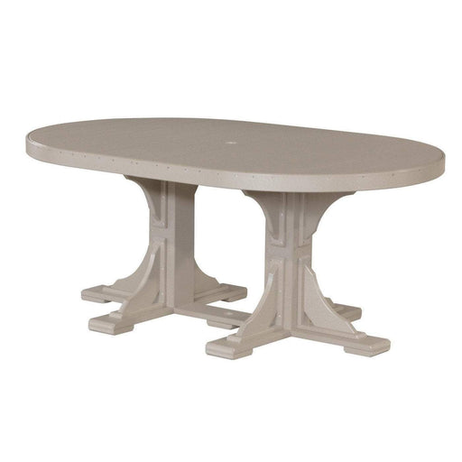 LuxCraft LuxCraft Weatherwood Recycled Plastic Oval Table With Cup Holder Weatherwood / Bar Tables P46OTBWW