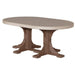 LuxCraft LuxCraft Weatherwood Recycled Plastic Oval Table With Cup Holder Weatherwood On Chestnut Brown / Bar Tables P46OTBWWCBR