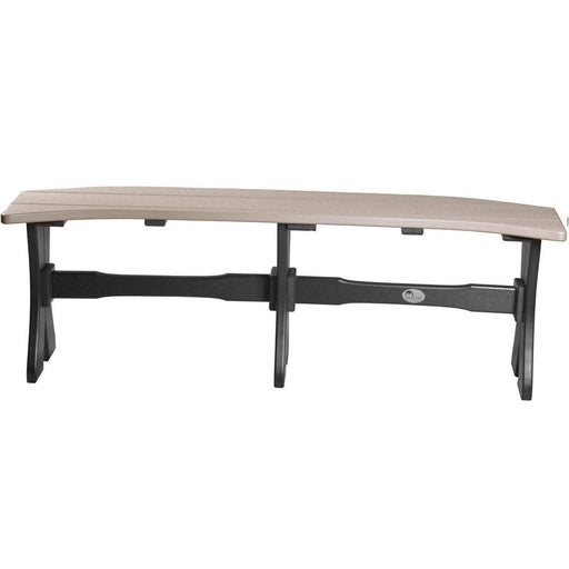 LuxCraft LuxCraft Weatherwood Recycled Plastic Table Bench Weatherwood On Black / 52" Bench P52TBWWB