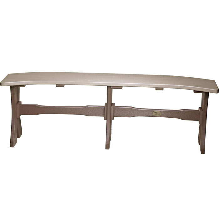 LuxCraft LuxCraft Weatherwood Recycled Plastic Table Bench Weatherwood On Chestnut Brown / 52" Bench P52TBWWCBR