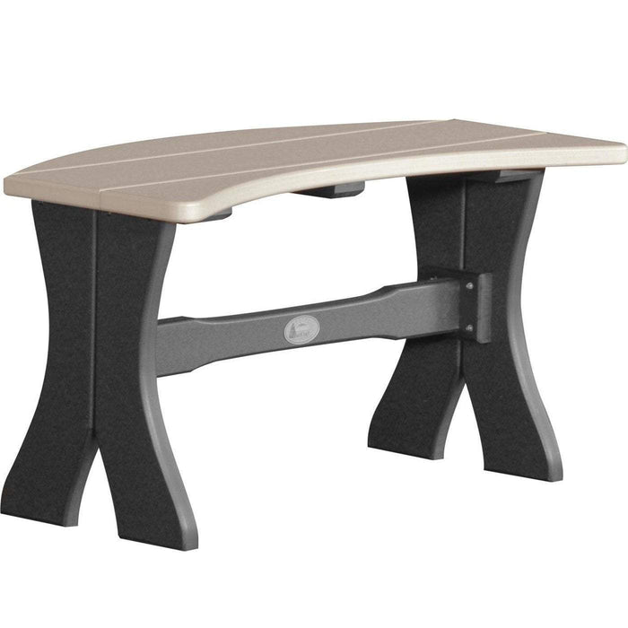 LuxCraft LuxCraft Weatherwood Recycled Plastic Table Bench With Cup Holder Weatherwood On Black / 28" Bench P28TBWWB